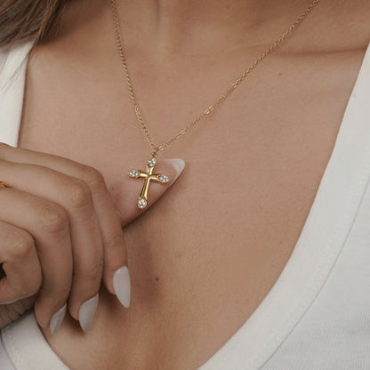 Cross Rhinestone Necklace