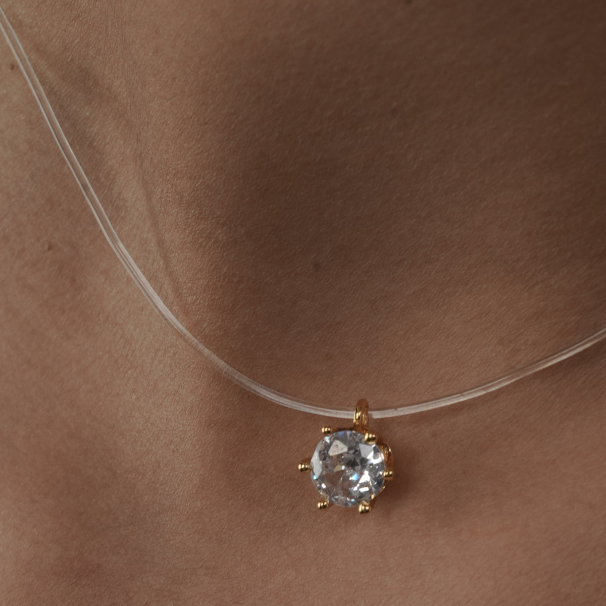 The Halo Line Solitaire Necklace