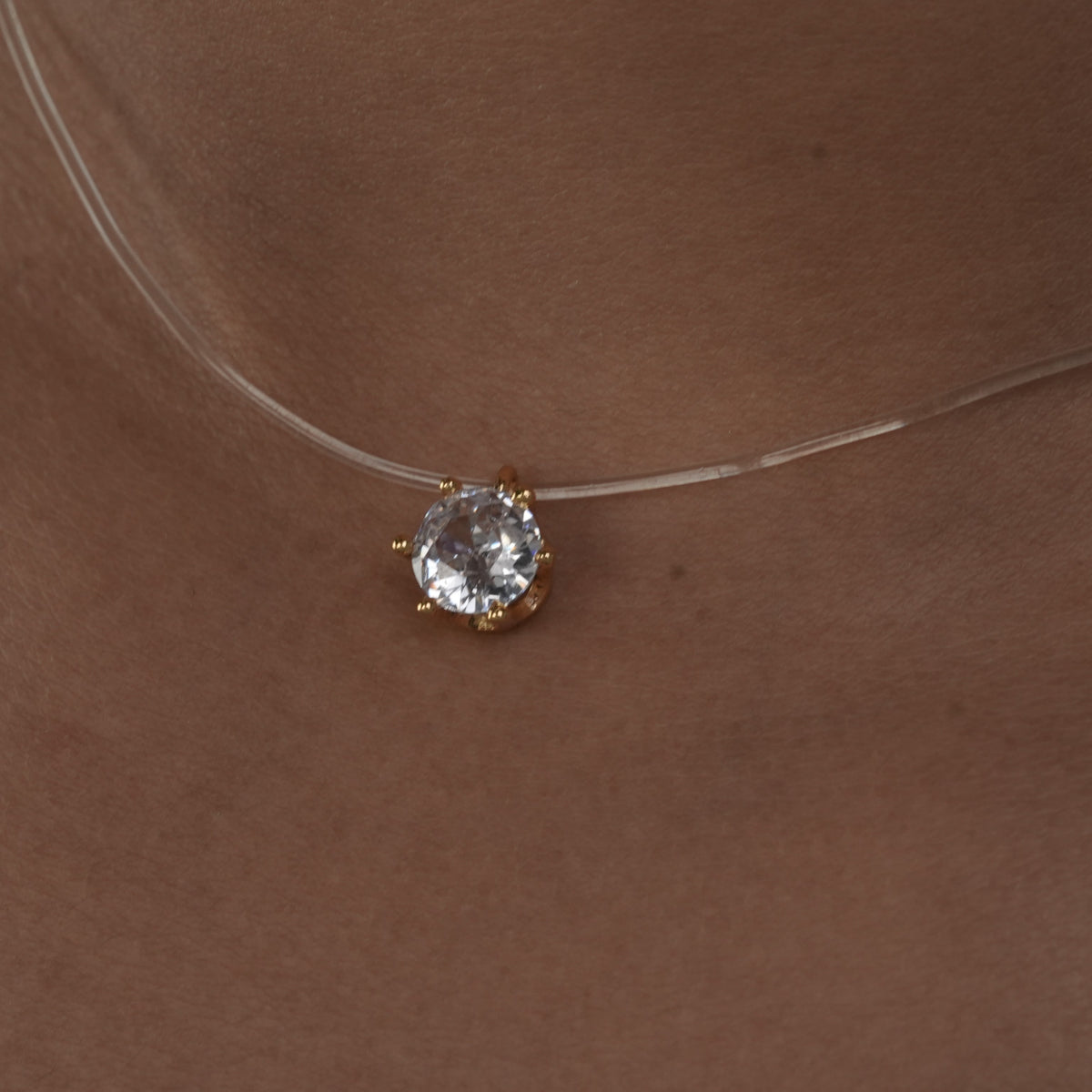 The Halo Line Solitaire Necklace