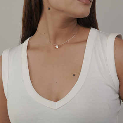 The Halo Line Solitaire Necklace