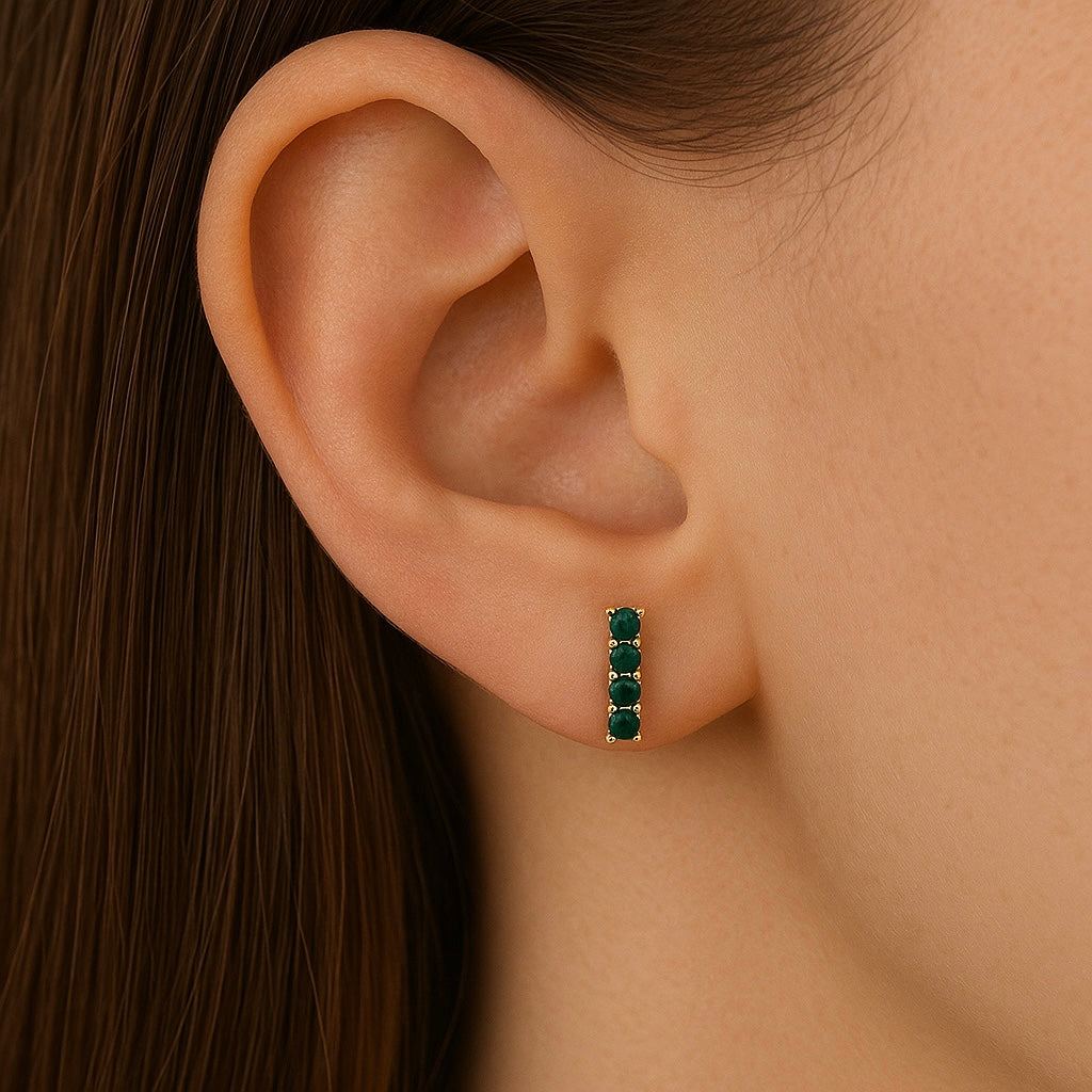 Emerald Bar Studs