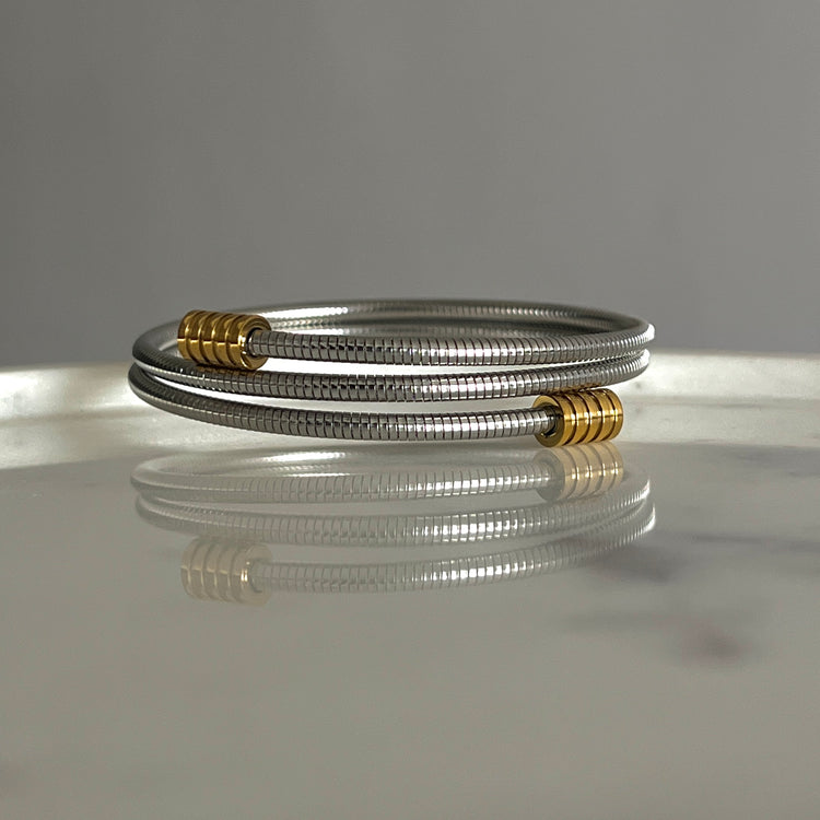 Spiral Dual Tone Bracelet