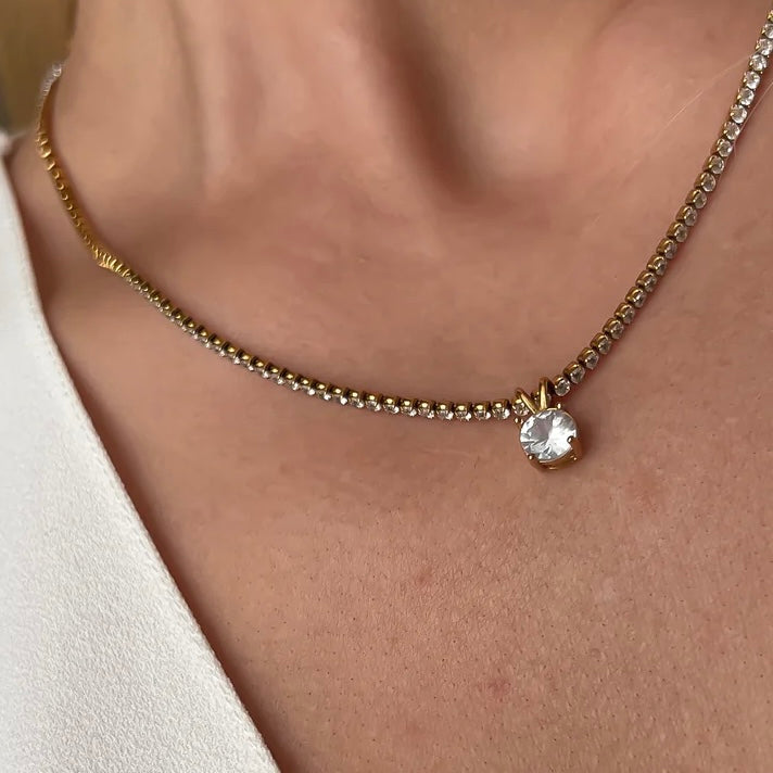 Tennis Solitaire Necklace