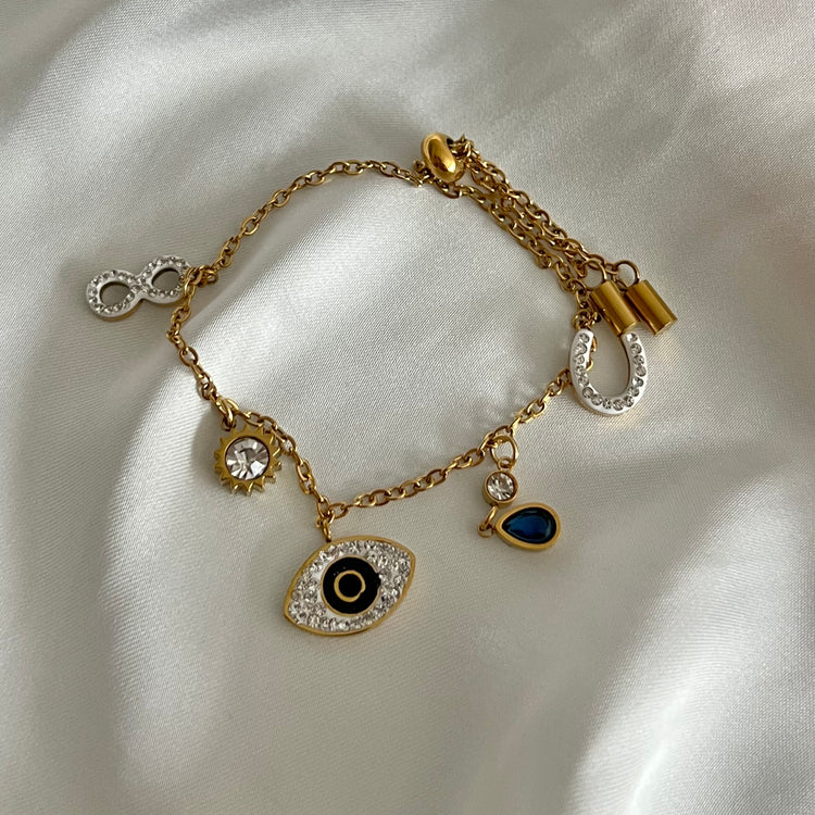 Evil Eye Dainty Bracelet (adjustable)