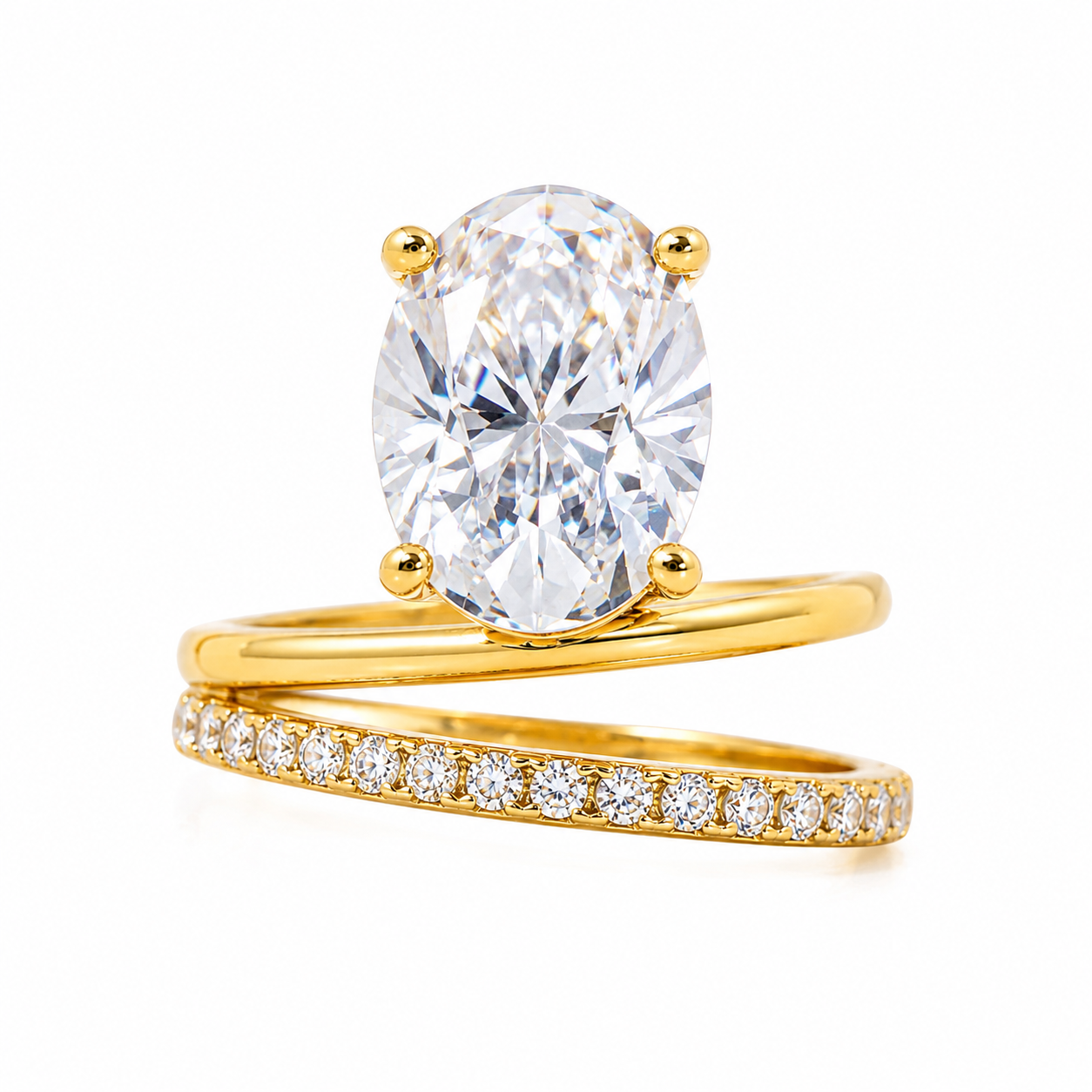 Herios Solitaire Stack Ring