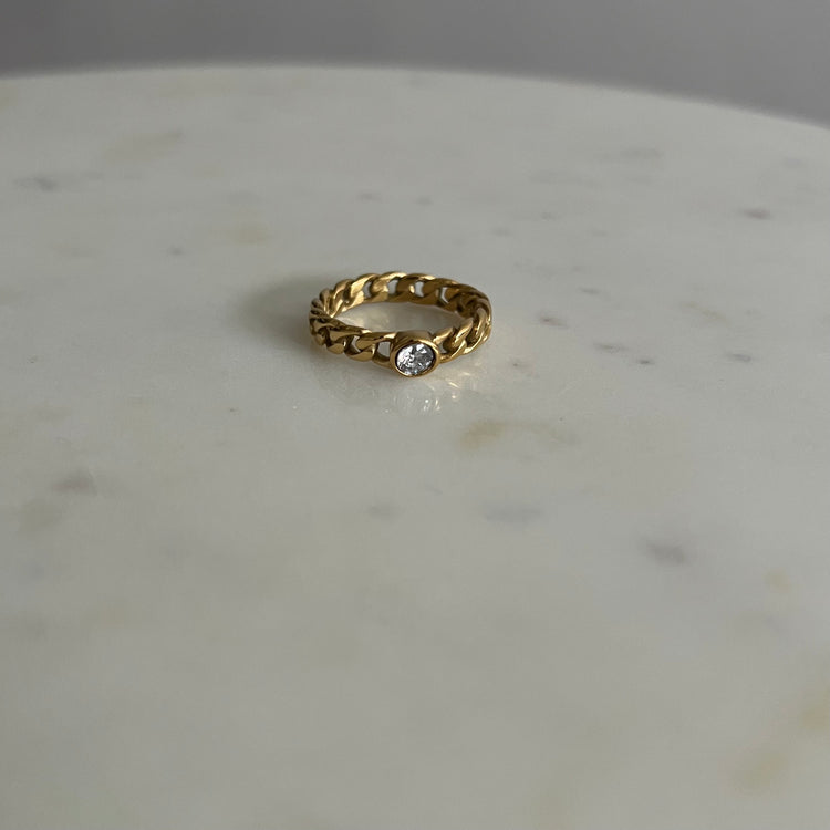 Cuban Diamanté Ring