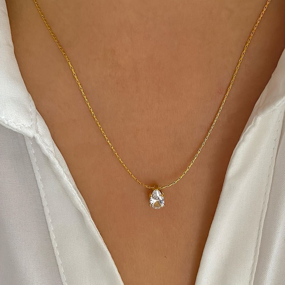 Droplet Solitaire Necklace