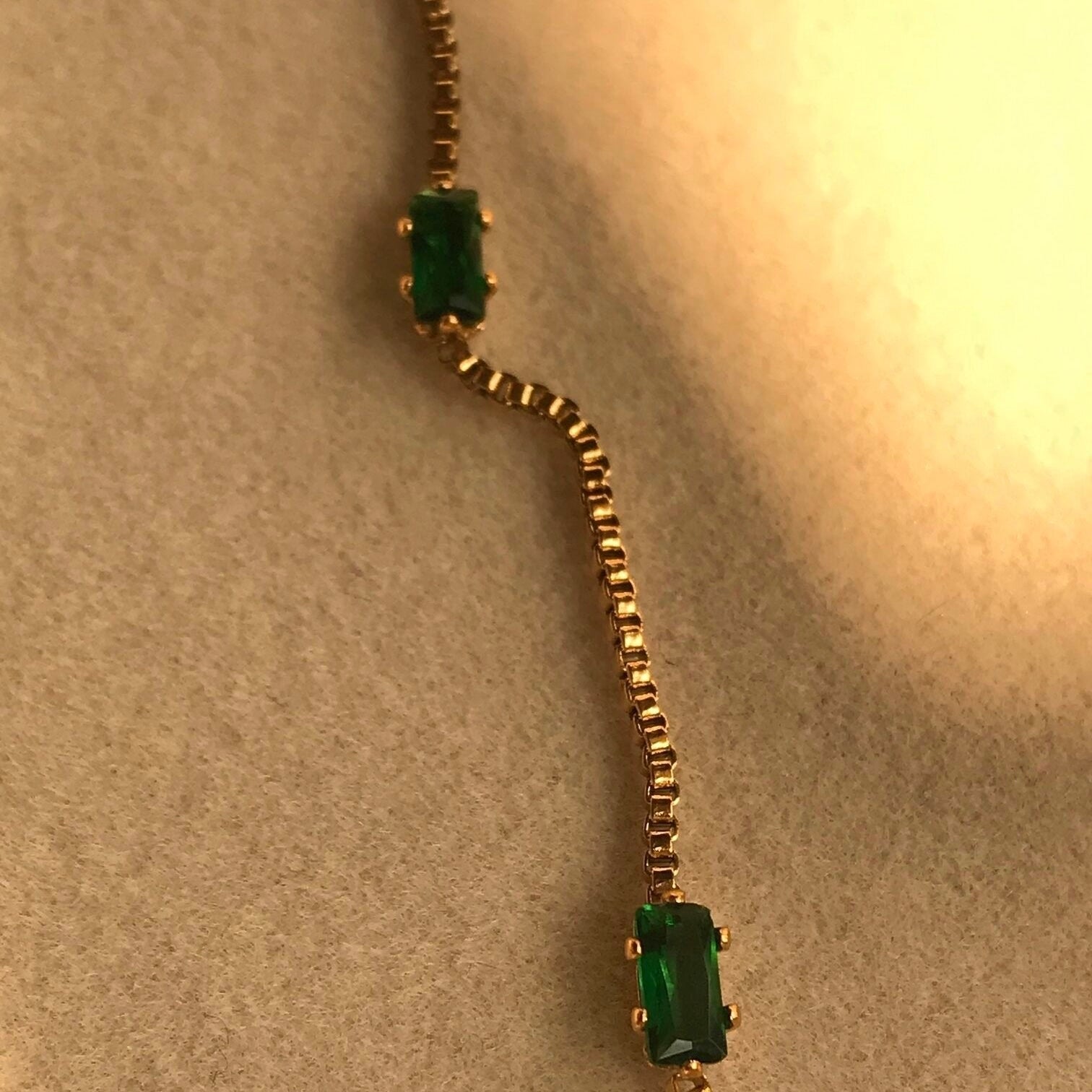 Haydee Emerald Baguette Chain