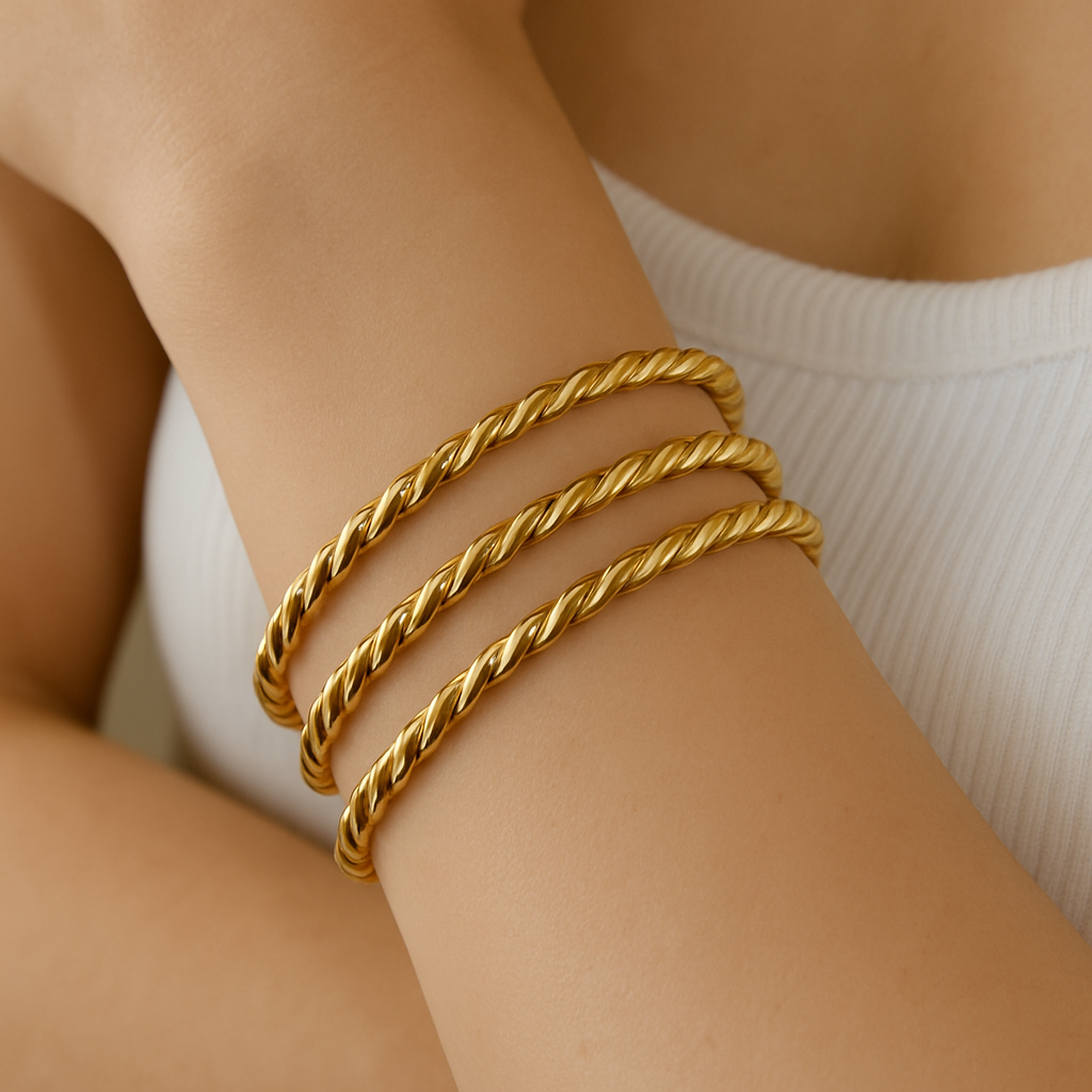 Set of 3 Twisted Bangles