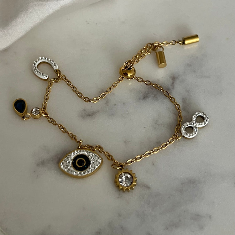 Evil Eye Dainty Bracelet (adjustable)