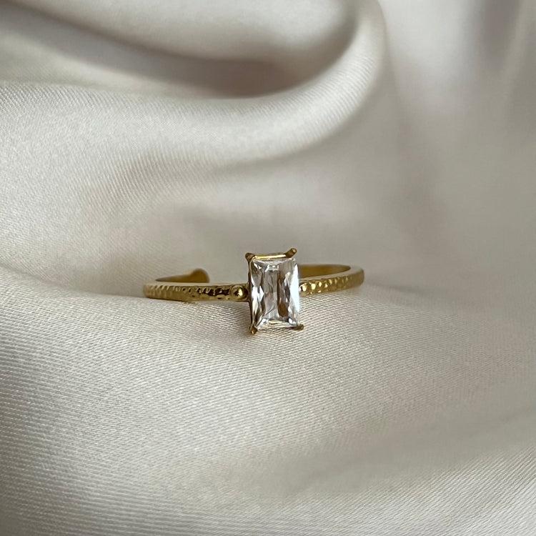 Silvana Emerald Cut Ring (adjustable)