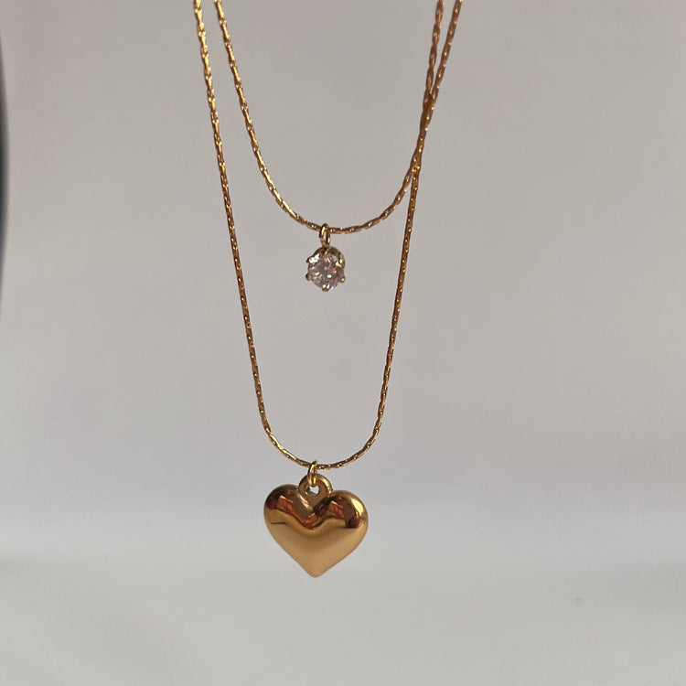 Vivian Heart Layered Necklace