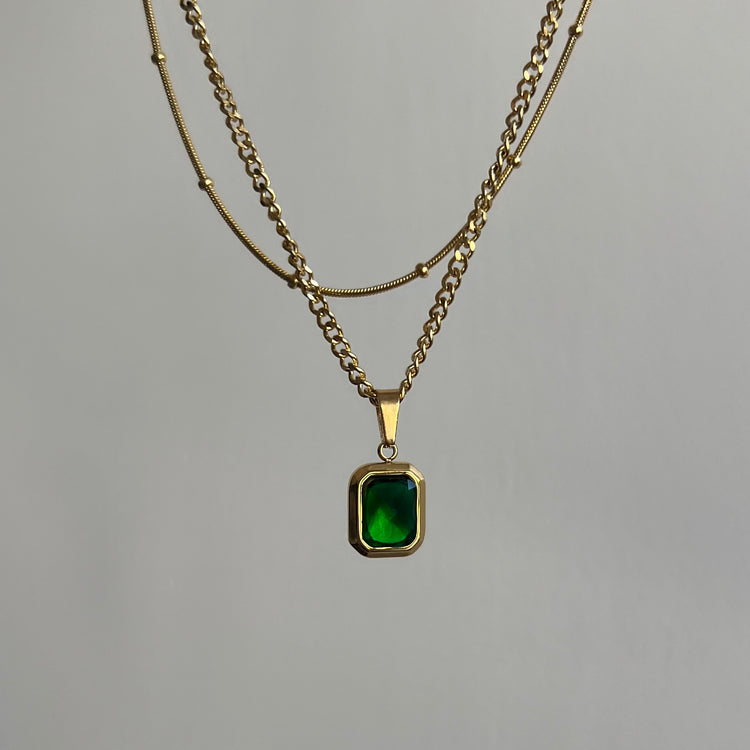 Judah Emerald Layered Necklace