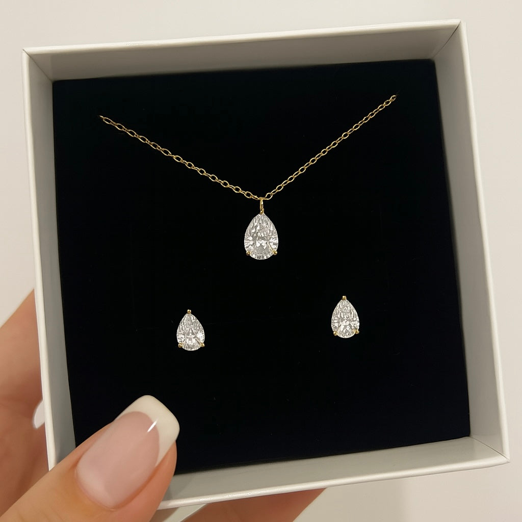 Classic Solitaire Set (earrings & necklace)