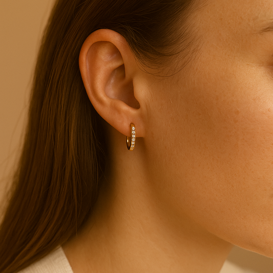Mini Diamond Encrusted Hoops