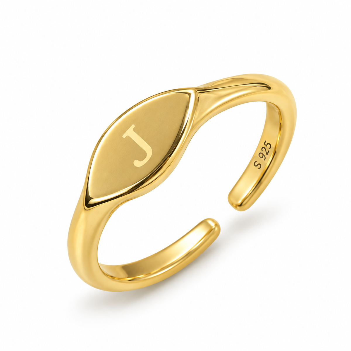 92.5 Sterling Silver Initial Ring