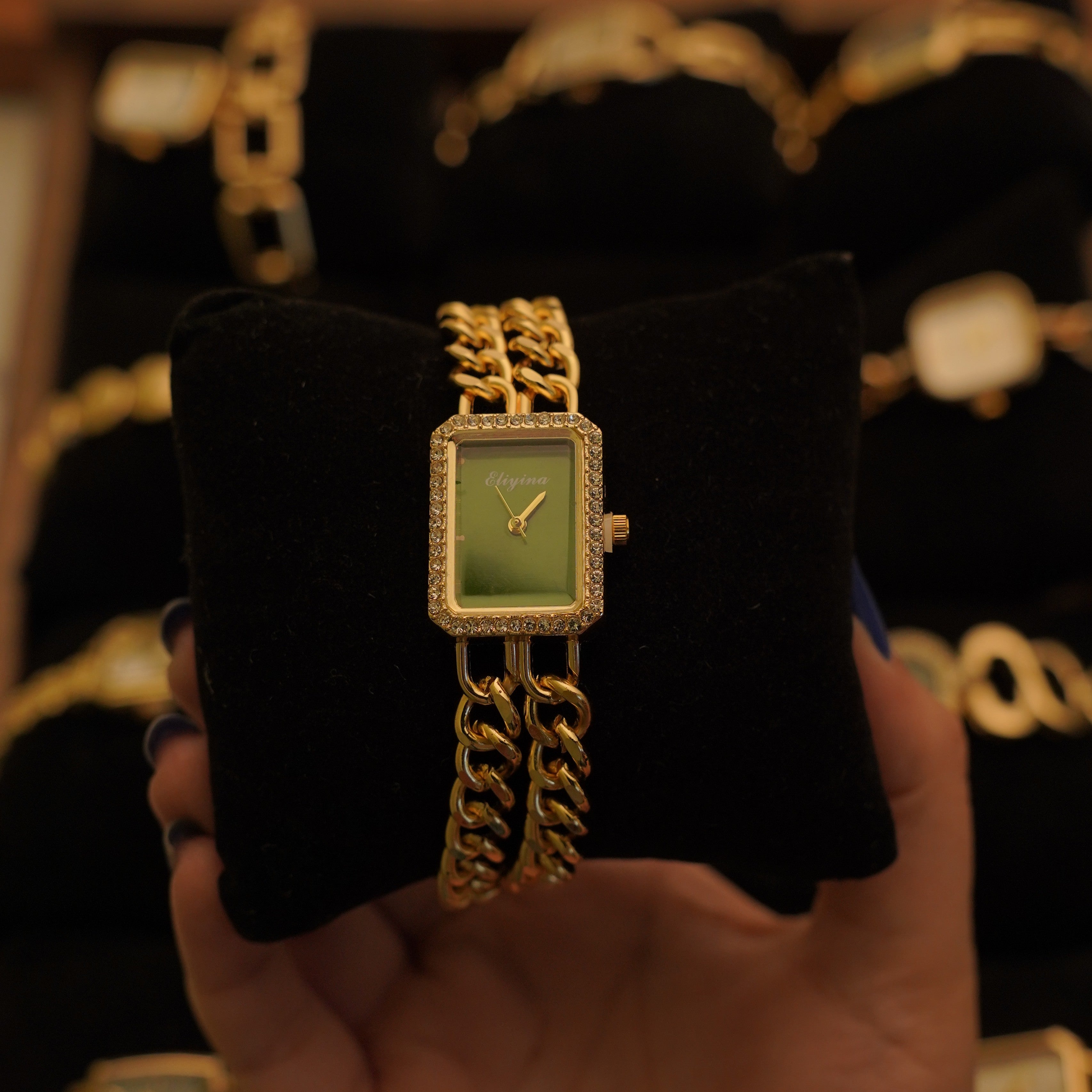 Martin Emerald Pave Chained Watch