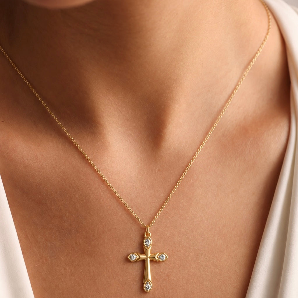 Cross Rhinestone Necklace