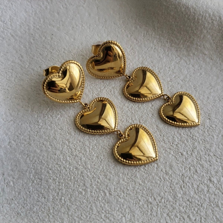 Ternion Heart Earrings