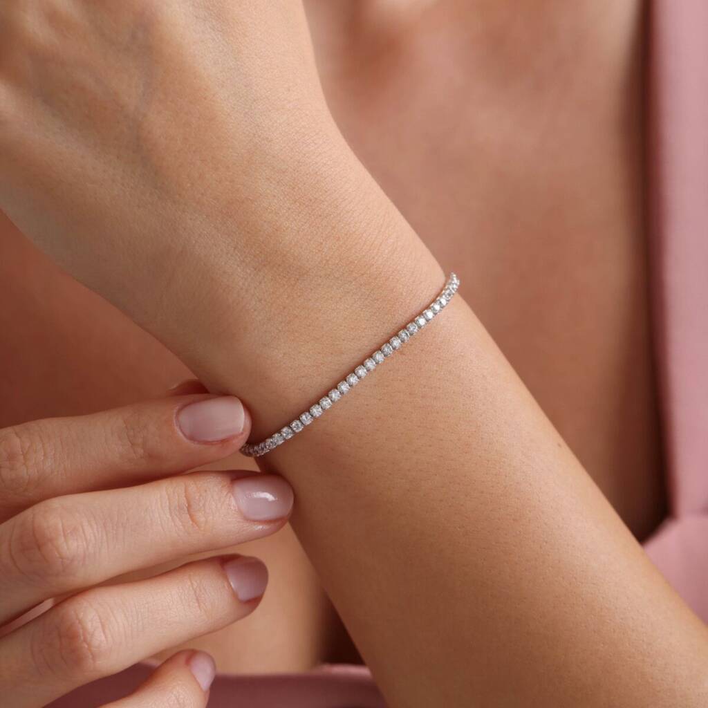 Slim Silver Tennis Bracelet