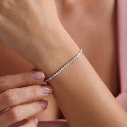 Slim Silver Tennis Bracelet
