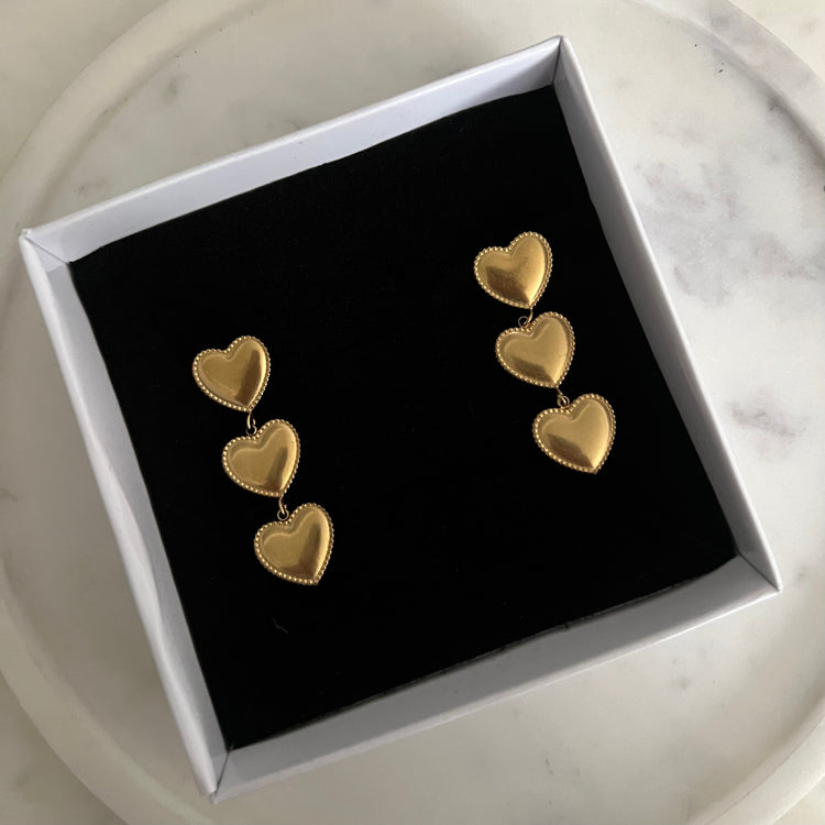 Ternion Heart Earrings