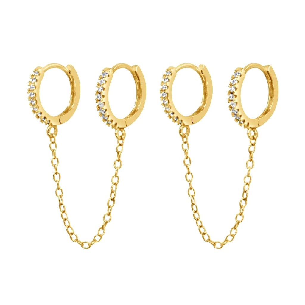 Chained Pave Danglers