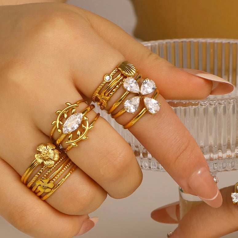 Garnet Luxe Stack Ring