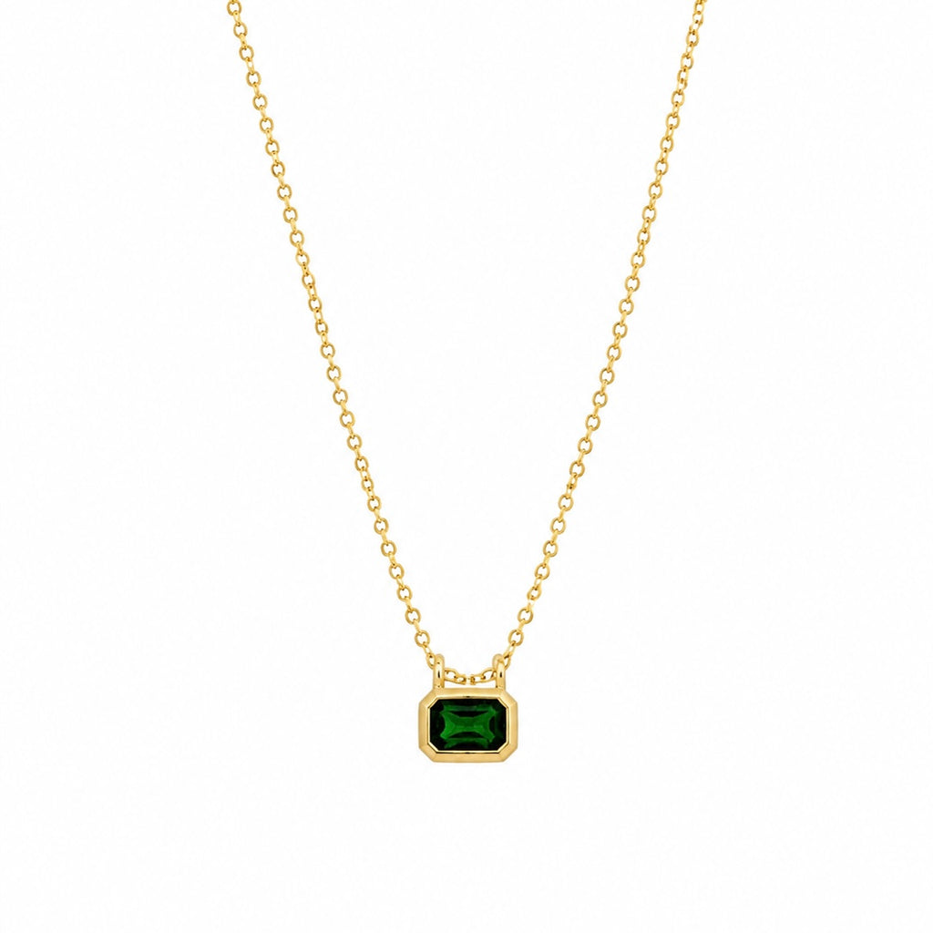 Emerald Cut Bar Necklace