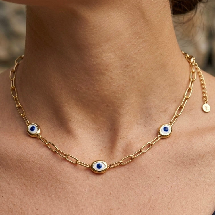 Paperclip Evil Eye Necklace