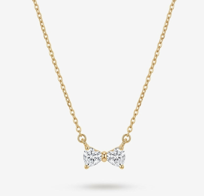 Mini Crystal Bow Necklace