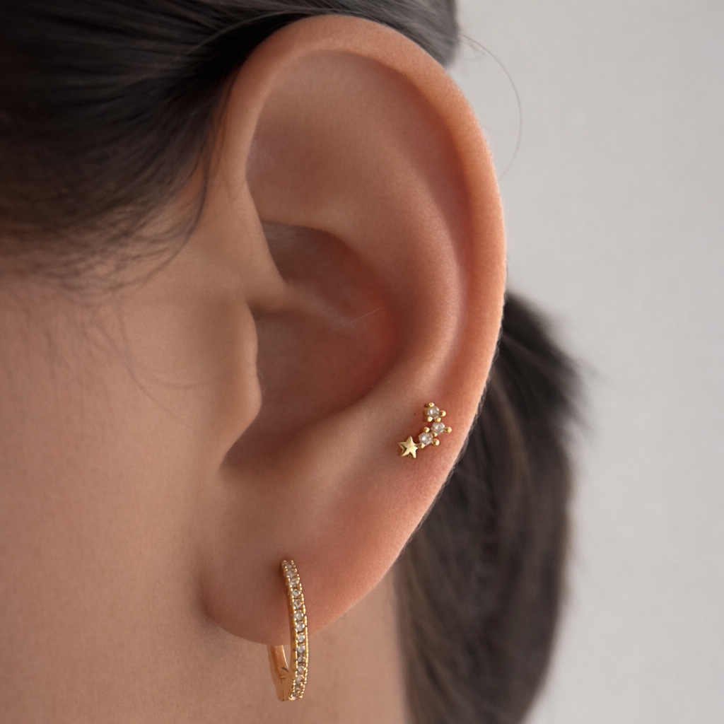 Falcon Studded Hoops