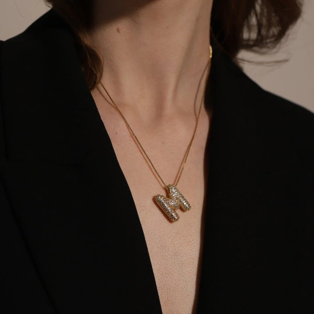 Rhinestone Initial Necklace