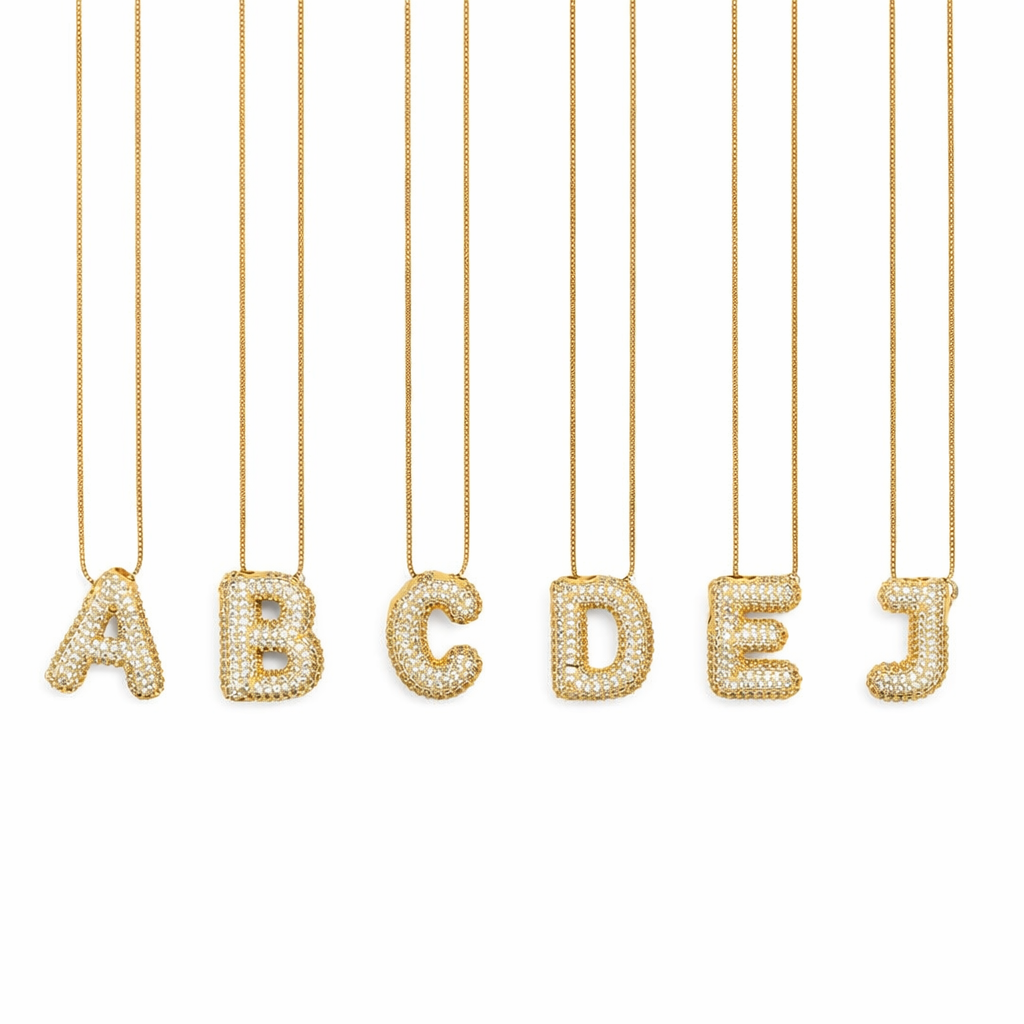 Rhinestone Initial Necklace