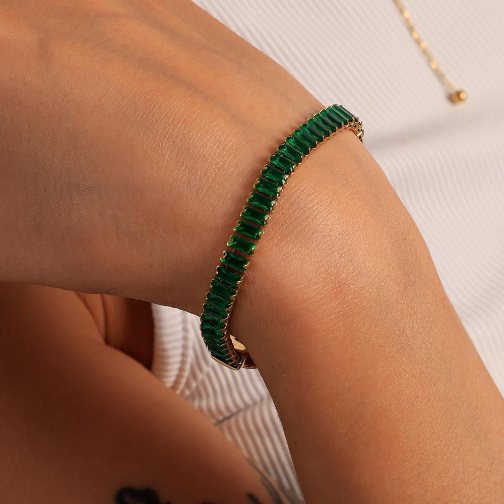 Emerald Baguette Tennis Bracelet