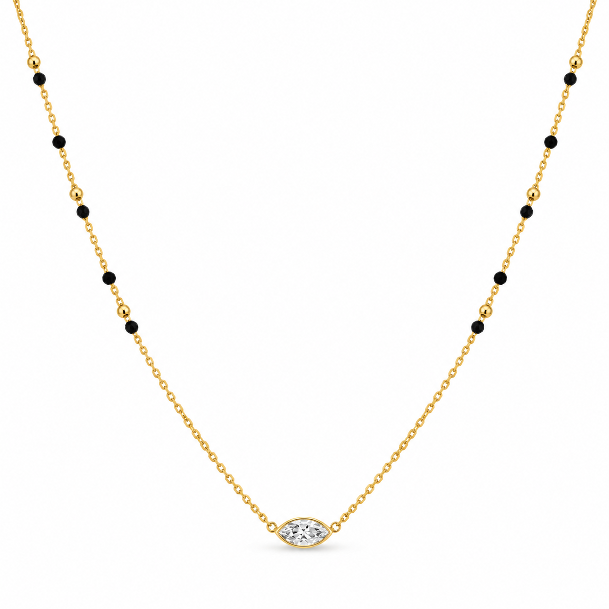 Dainty Marquis Mangalsutra-18k Gold Plated