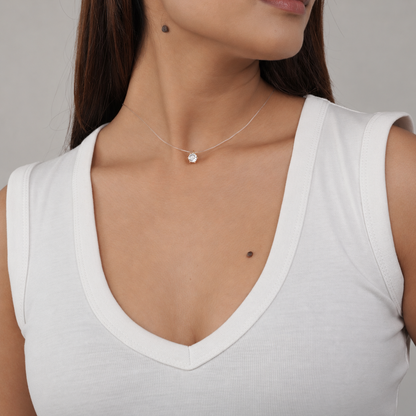 The Halo Line Solitaire Necklace
