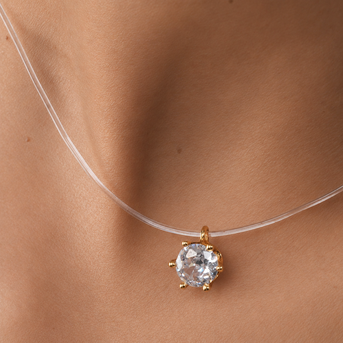The Halo Line Solitaire Necklace