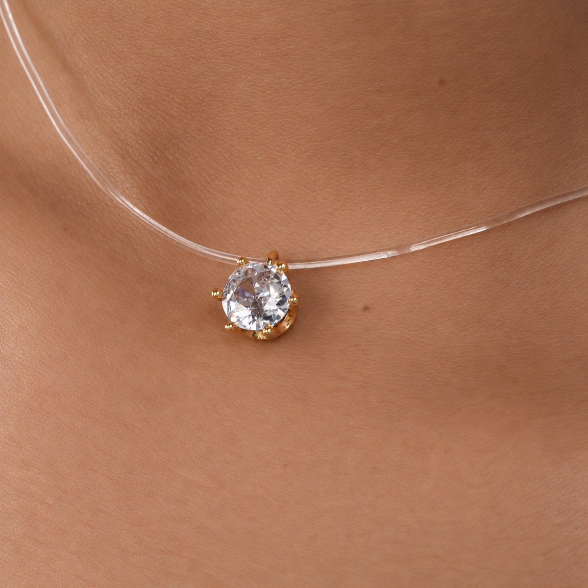 The Halo Line Solitaire Necklace