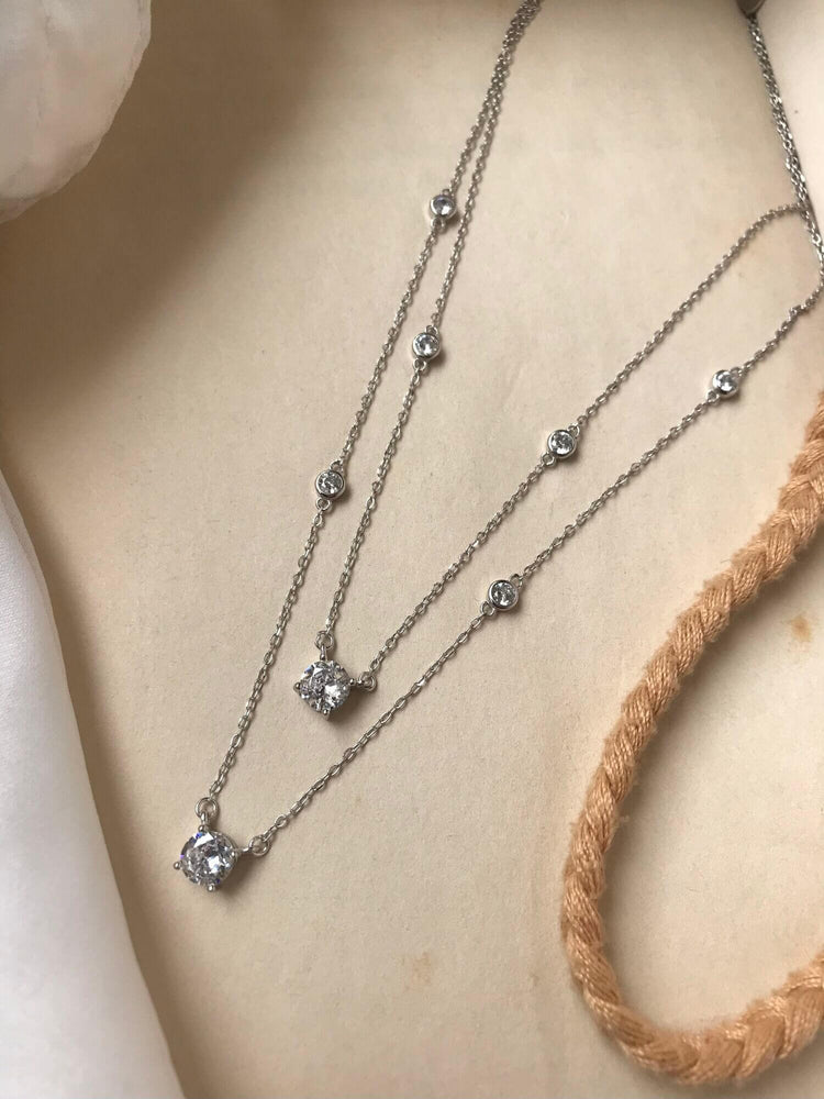 Sonia Crystal Sterling Silver Necklace