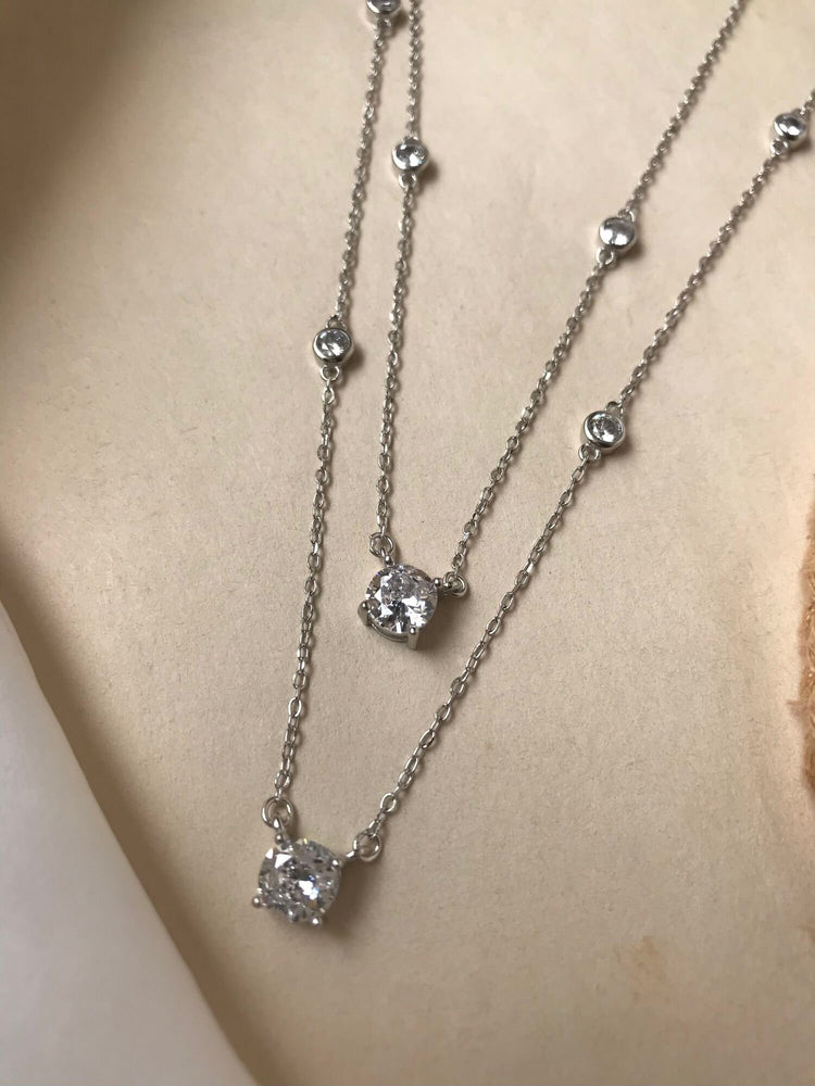 Sonia Crystal Sterling Silver Necklace